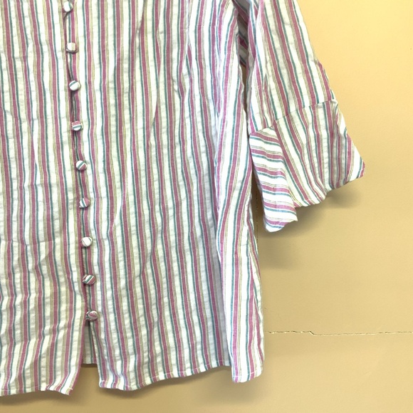 Modcloth Striped Large Professional Pizzazz Button Down Blouse - Picture 7 of 8